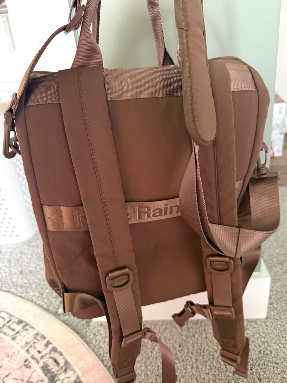 Iris & Rainbow Brown Roll-Top Baby Bag Backpack - Picture 5 of 5